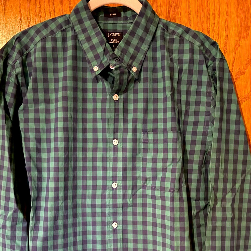 Men’s J Crew long sleeve button down, size large. NWT